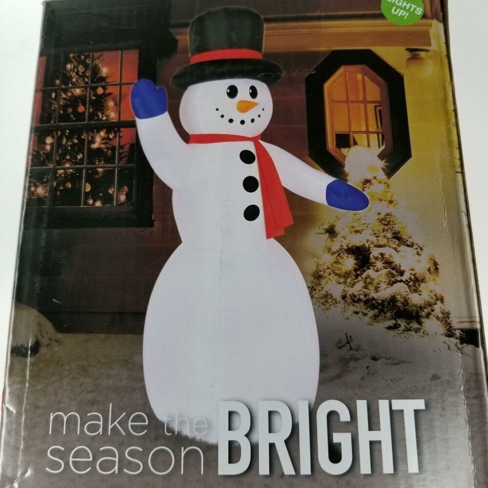 Make the Season Bright Snowman 6’ Airblown Jumbo Inflatable Holiday Decor New